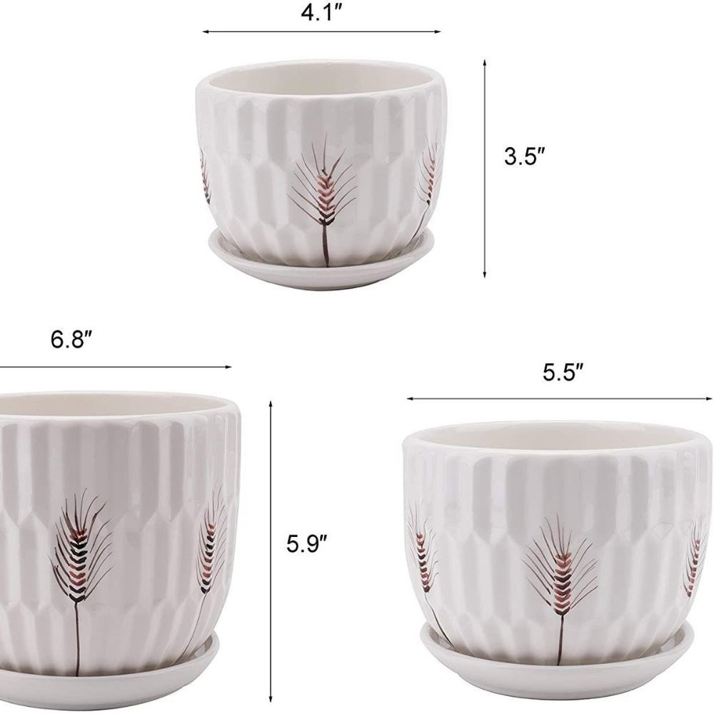New Set of 3  Modern Ceramic Planters - Picture 4 of 7